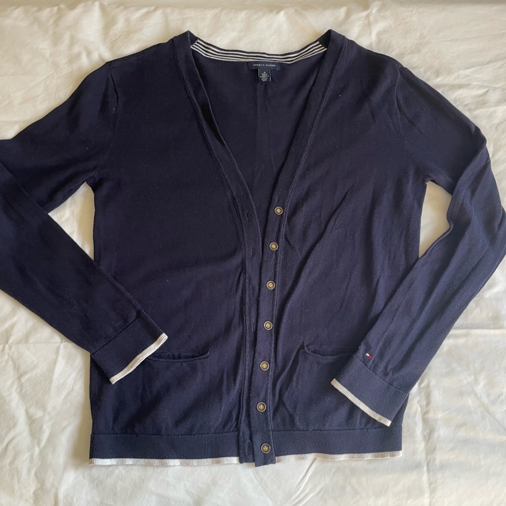 Tommy Hilfiger Long-Sleeved Navy Cardigan
